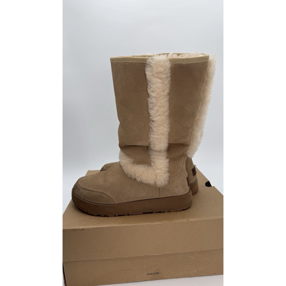 UGG SUNDANCE SAND WATERPROOF SUEDE SHEEPSKIN TALL WINTER BOOTS WOMENS 6.5 - Picture 4 of 9